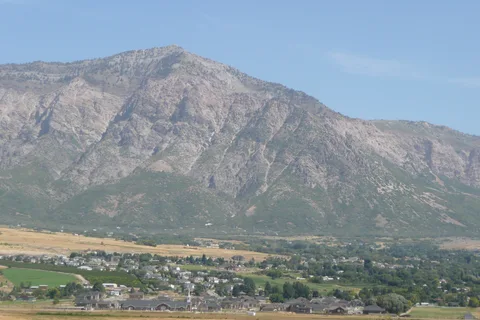 Ben Lomond peak rising above homes at the north end of the Ogden valley
