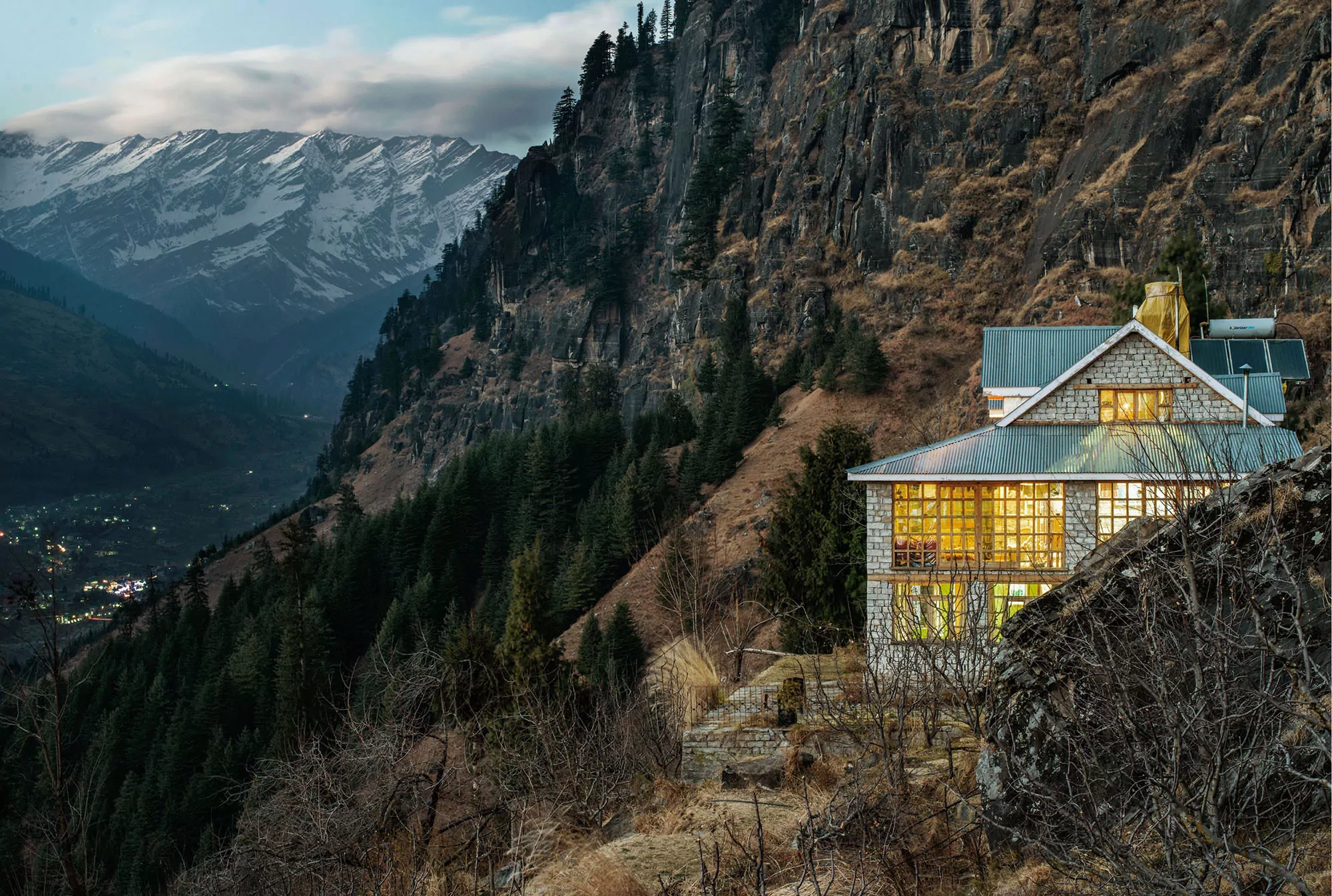 Secluded house on the mountainside