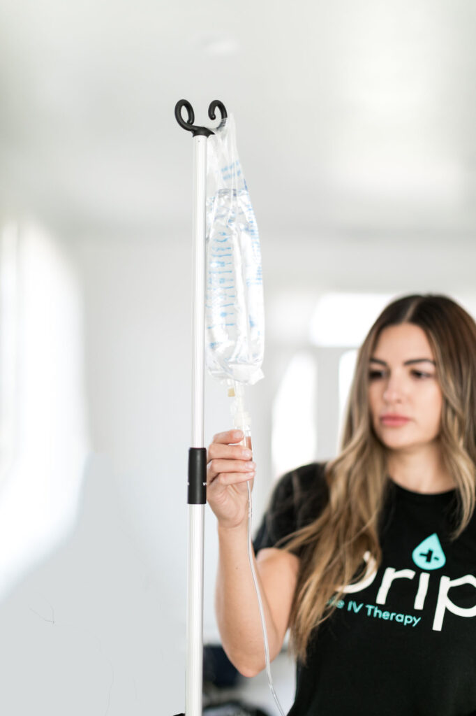 IV therapy in Payson being prepped by a Drp IV Therapy Nurse