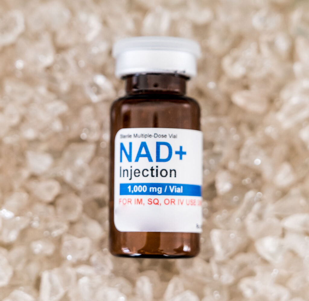 Closeup for NAD+ injection and NAD IV Therapy