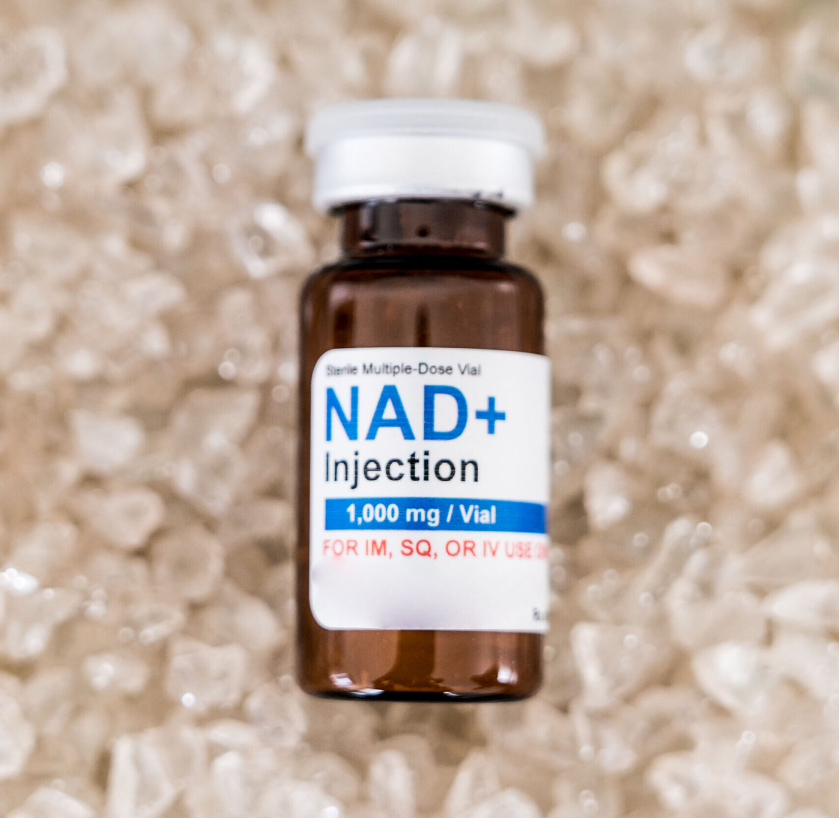 Closeup for NAD+ injection and NAD IV Therapy