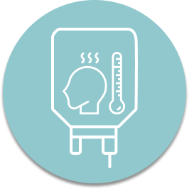 COVID IV therapy icon in a light blue circle