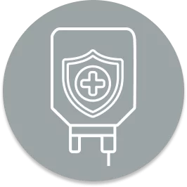 Immunity IV therapy icon in a gray circle