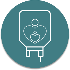 IV therapy for pregnancy icon in a blue circle