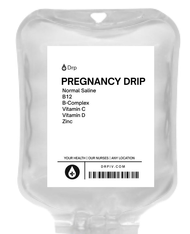 IV for Pregnancy Drip ingredients on an IV bag