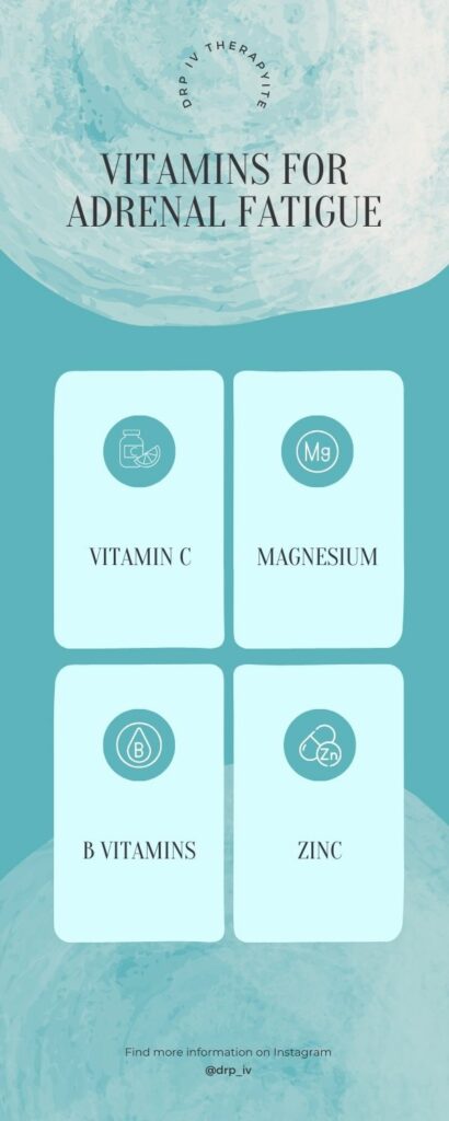 infographic about vitamins for adrenal fatigue