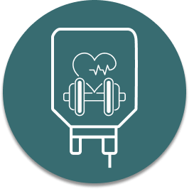 Sports IV therapy icon in a dark blue circle